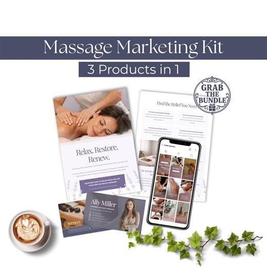 Massage Therapy Marketing Kit, Flyer Business Card & Instagram Reels, Canva Templates for Massage Therapists - Etsy Canada