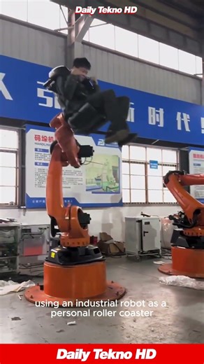 They turned an industrial robot 💪 into a CRAZY personal ride #KukaRobot