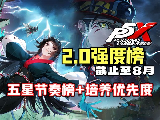 【P5X】最接地气的角色综合强度评级 培养优先级来啦！截止至8月：五星角色节奏榜/萌新必看培养推荐