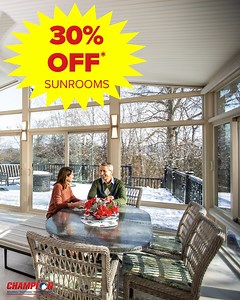 16 reactions · 5 comments | Ready to upgrade your windows? Now is the best time to buy! Buy 2 Windows, Get 2 FREE*, plus save 30%* on Sunrooms and Siding for a limited time. | Champion Windows & Home Exteriors | Facebook