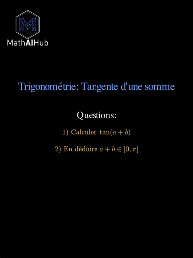 Trigonometry with Tangent Addition Formula #math #fyp #motivation #lycee #1bac #الرياضيات