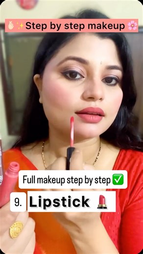 Gauri 🦋 on Instagram: "Step by step makeup tutorial ✨❤️ Moisturiser @foxtaleskin Primer @lovecolorbar Corrector @insightcosmetic Foundation @maybelline_ind Concealer, blush, highlighter @reachedmars Eyeshadow @glam21cosmetic Powder @mattlookcosmetic For more makeup related videos follow me share and save for later 🥰 [full make up step-by-step, makeup, makeup for beginners , makeup tutorial, festive makeup, trending makeup, make up kaise Karte Hai, makeup steps, viral makeup , trending makeup, 