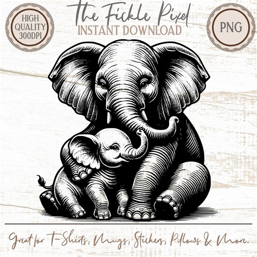 Elephant Family Art Print SVG PNG