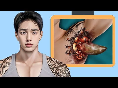 ASMR Remove Devil Horn & Worm Infected Dirty Armpit | Deep Cleaning Animation