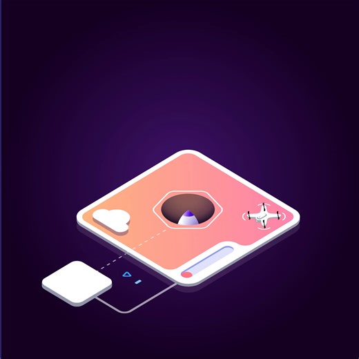 Isometric SVG animation -  Rocket Launch