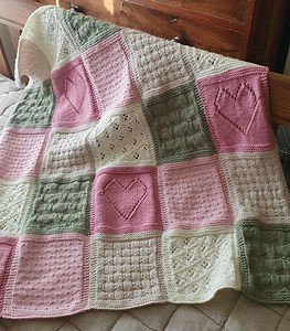 Pretty Patchwork Baby Blanket Knitting Pattern: Textured Knit, DK Yarn (PDF Download) - Etsy