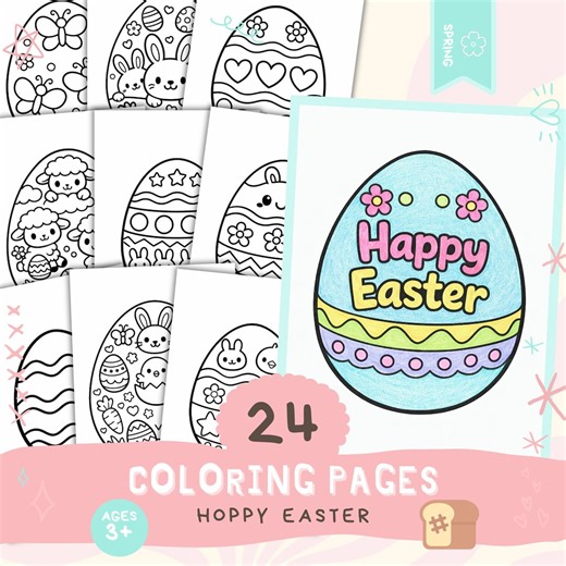 Easter Egg Coloring Pages – Springtime Color Your Own Printable Easter Decorations (digital Download) - Etsy UK