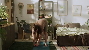 Free stock video - Plus size woman stretching