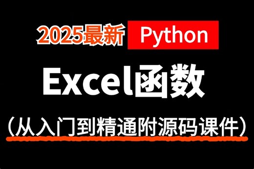 【2025版】强推【Python】《Excel零基础从入门到函数进阶》保姆级教程，（Excel教程、Excel函数、Excel技巧）学不会我退出IT界！