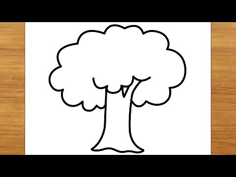 Simple Tree Drawing And Coloring - STEP BY STEP / Drawing for Beginners