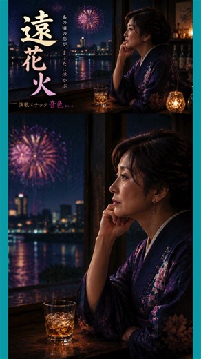 【感涙演歌】遠花火①/とおはなび｜悲しい横顔、寂しく見えた夜。大人の真夏の恋物語。川面に映るアナタと夏の夜空、満天の花火。｜演歌スナック音色 ｜哀愁の昭和歌謡・演歌 #哀愁