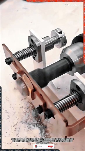 Turning Tool: Spring-Loaded Cutter Smooths Rotating Shaft #tool #tools #innovation