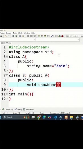 Access Parent Class Variable in Child Class | C++ Inheritance #shorts
