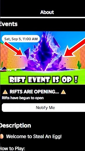New RIFT EVENT is OP😱 Steal An Egg (UPDATE) #roblox