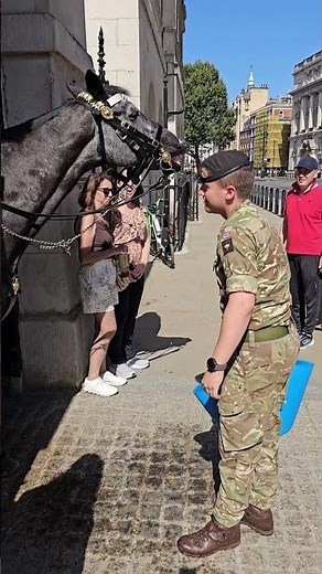 King's Horse drinks water, then smiles at the King's Guard! 05.09.2023.