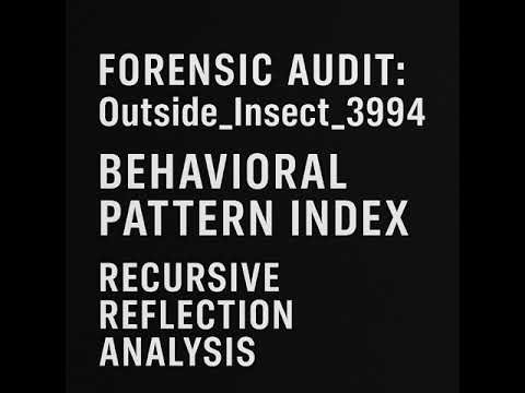 Forensic Audit: Outside_Insect_3994 — Behavioral Pattern Index – Recursive Reflection Analysis