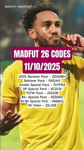 BEST MADFUT 26 CODES TODAY (11/10/2025) ✅🎮 MADFUT 26 🔥 #madfut #madfut26 #gaming #code #foryou #fyp