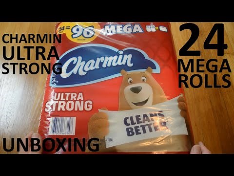 Unboxing Charmin Ultra Strong 24 Mega Rolls Toilet Paper