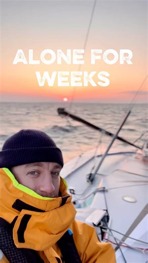 Alone for weeks at sea (Mini Transat) #minitransat #sunset #travel #sailing
