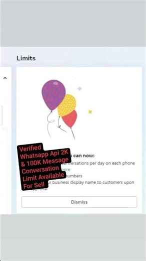 Meta Verified Cloud Business Api - 10K / 100K Per Day Message Conversation Limit Business Manager