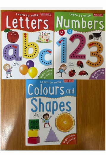 Is your 3–5 year old learning to write? These wipe-clean Learn to Write books make practice easy! Now they can master letters, numbers, colours and shapes with fun tracing activities they can redo again and again. Durable glossy pages, strong covers , built to last! Add to cart and give them a smart start today! 🏷️ 14,500
