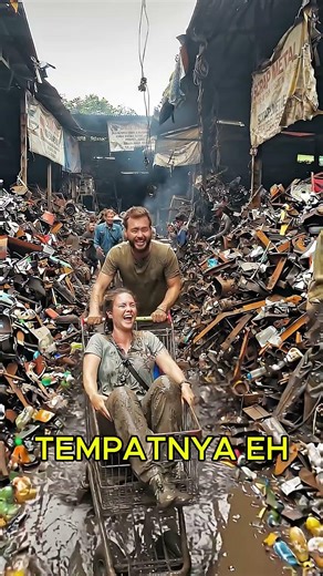 Bule-Bule Ini Ketawa-Tawa Main Troli di Gudang Rongsokan #heppy #holiday