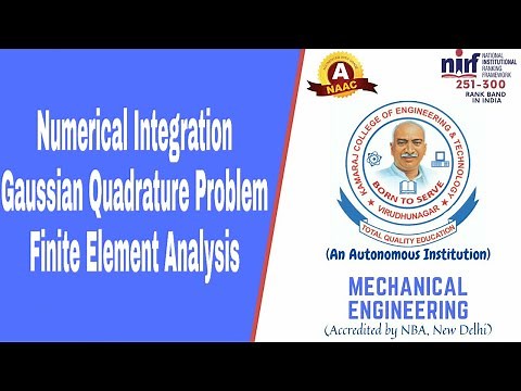 Numerical Integration | Gaussian Quadrature Problems | Finite Element Analysis