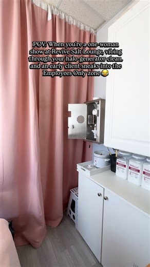 Revive Salt Lounge – Salt + Sauna Therapy | Daytona Beach Shores on Instagram: "Keeping the halo generator spotless is how we deliver true top notch salt therapy—pharmaceutical-grade salt milled into micro-particles under 3 microns so you can breathe easier and feel better. Even if I’m catching a mini heart attack mid-clean. 😂 Come reset, breathe easy, and skip the jump-scare edition.🤭 Book here: https://app.squareup.com/appointments/book/classes/s4y2lnt2f9k12h/LVMNB9H3NX0NT/classes • Follow f