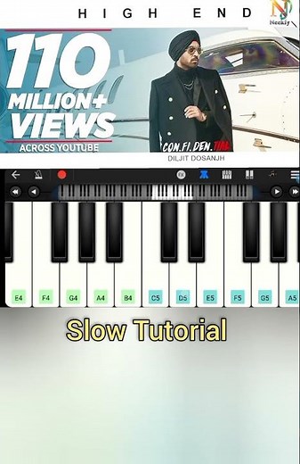 High End - Diljit Dosanjh | Piano Tutorial (Walk Band App) | Easy & Viral Piano Tune 🎹 #shorts