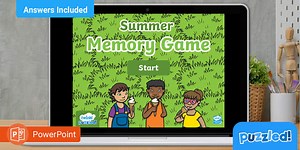 Fun Summer Memory Game Puzzle PowerPoint
