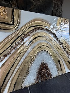 Gold Geode Resin Wall Art With Quartz 18x24 Inch - Etsy