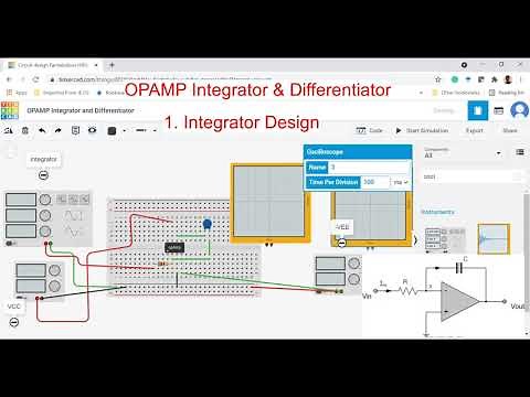 OPAMP Integrator | OPAMP Differentiator | Virtual Lab (Using TinkerCAD)