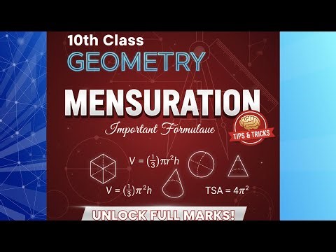 Class 10th, Geometry, Mensuration | Important Formulae | With Tips & Tricks|@ educational stream |