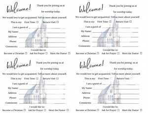 Editable Church Visitor Cards - Church Visitor Cards, Church Welcome Card, Church Office Supply, Church Visitor Info, Ministry Outreach - Etsy