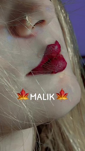 Luscious Lips Close-Up with Dark Red Lipstick