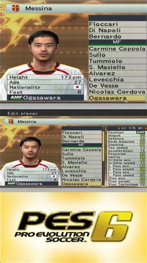 Messina Full Squad in Pro Evolution Soccer 6 (PES 6) / Winning Eleven 10 – Team & Player Stats #pes6