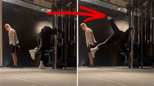 Woman's world turned upside down after leg exercise goes hilariously wrong