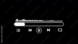 music player with audio track, audio track player, Timeline bar moving as song media playing, Suitable for content creator, music production, etc.