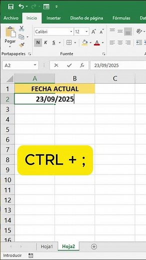 Atajo en Excel: Inserta la Fecha de Hoy en Segundos ⌨️📅
