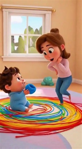 Bad Baby Yarn Maze! 🧶 Mom's Big Surprise! | Funny Toddler Cartoon