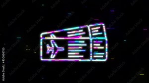 Airline tickets or boarding pass inside of special service envelope. Motion graphics.