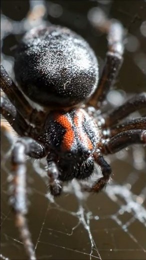 that's how a black widow spider looks in microscopic view 😰😰😰 how scary 😨😨😨