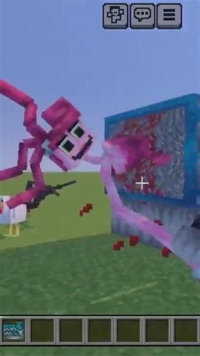 Realistic Poppy Playtime Chapter 2 Mommy Long Legs Death Scene MOD in Minecraft PE 😮 #shorts