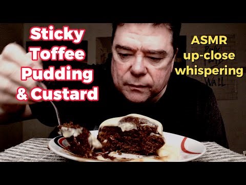 ASMR - Eating Sticky Toffee Pudding & Custard | up-close whispering and eating | My worst injuries