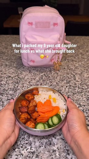 What i packed my 9 year old daughter for lunch vs what she brought back 😋✨ #packedlunch #daughter #fypシ #viral #reels | Daniela.reynaaa