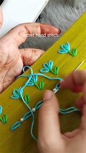 unique design !! hand embroidery border tutorial #embroidery #shorts #trendingshorts