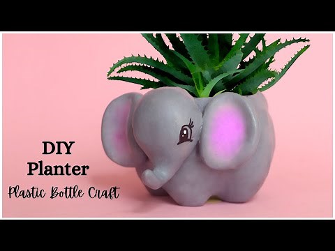 DIY Elephant Planter | Plastic Bottle Recycling Craft