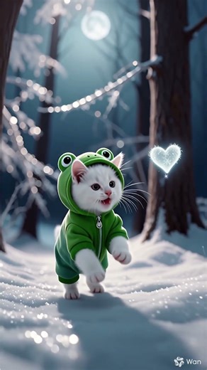 Chasing Love In A Snow Forest ❄️❤️ #cat