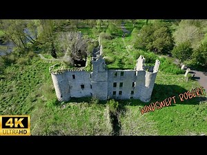 This Abandoned Castle Has a Secret Past | 4K Drone Flight Over Dalquharran Old Castle