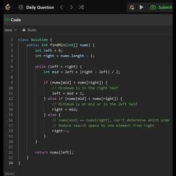 154 Find Minimum in Rotated Sorted Array II